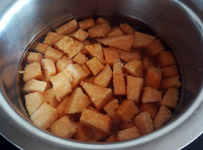chopped yam for suvarna gadde huli or yam sambar