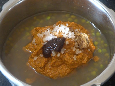 salt, jaggery and tamarind for togarikalu saru or thogari kaalu sambar
