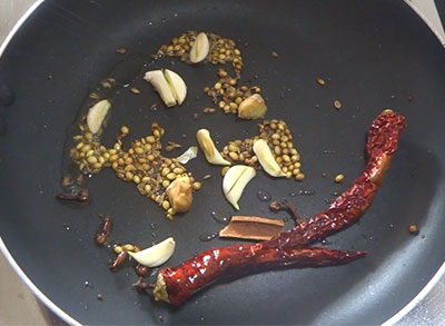 spices for togarikalu saru or thogari kaalu sambar