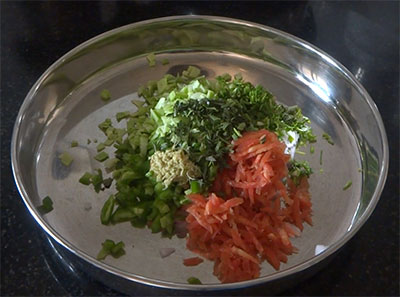 mixed vegetables for Veg paratha or vegetable parota recipe
