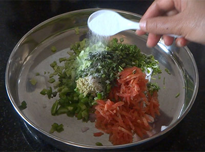 salt for Veg paratha or vegetable parota recipe