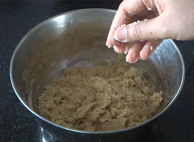 kneading dough for wheat flour benne biscuit or atta butter biscuit