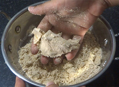 Mixing the flour for wheat flour snacks or evening tea time snacks
