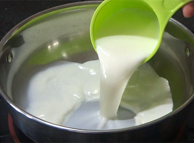 boiling milk for wheat flour milk kulfi or doodh ice candy