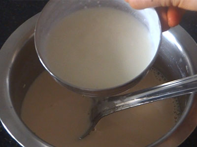 boiled sweetened milk for sweet yogurt or curd or misht doi