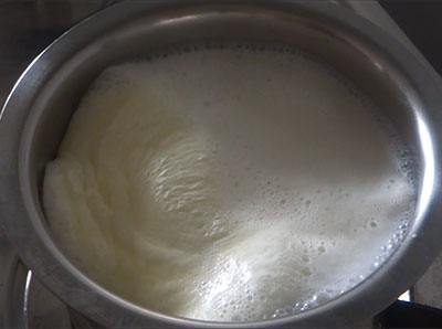 boiling milk for sweet yogurt or curd or misht doi