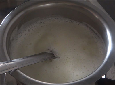 boiling milk for sweet yogurt or curd or misht doi