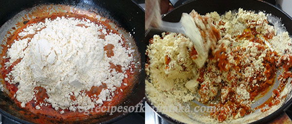 adding gram flour for zunka or jhunka