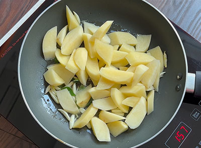 chopped potatoes for Aloo fry or potato side dish