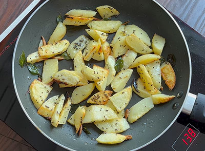 cooked potatoes for Aloo fry or potato side dish