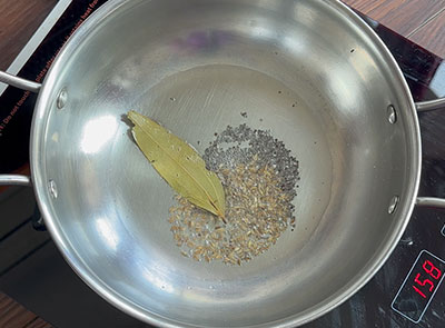 tempering for beetroot rice or pulao recipe