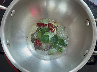 tempering for bendekai chutney or lady finger or bhindi recipes