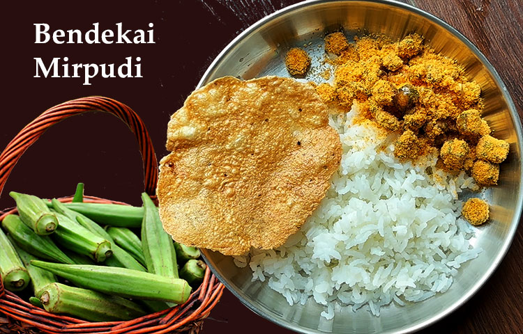 Bendekai mirpudi or ladies finger chutney powder recipe