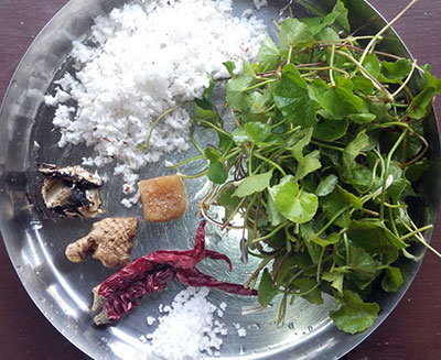 ingredients for brahmi chutney