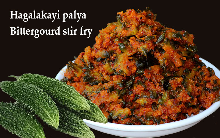 hagalakayi palya or bitter gourd stir fry