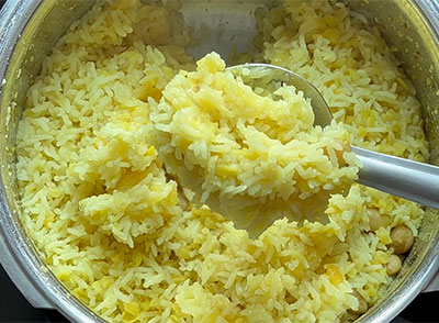 cooked rice and dal for kadambam or sambar rice recipe