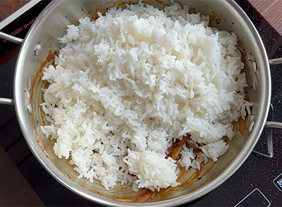 cooked rice for onion rice or eerulli rice bath recipe