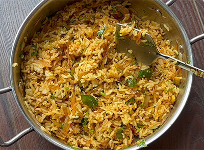 mixing onion rice or eerulli rice bath recipe