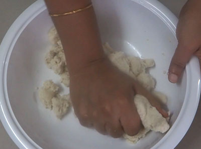 kneading the dough for pani puri recipe
