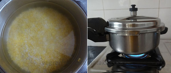 cook rice and dal for karnataka style pongal