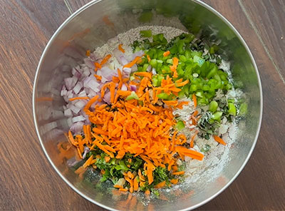 chopped vegetables for ragi vegetable instant dosa recipe