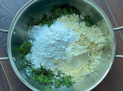 flours for sabsige bonda recipe or sabbasige soppu bajji pakoda