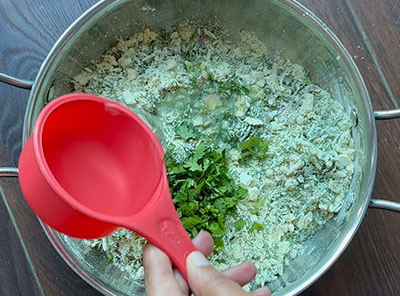 mixing flour for sabsige bonda recipe or sabbasige soppu bajji pakoda