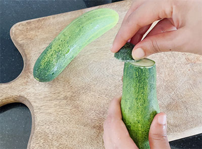 removing the bitterness of cucumber for southekayi hasi gojju or southekai sasive